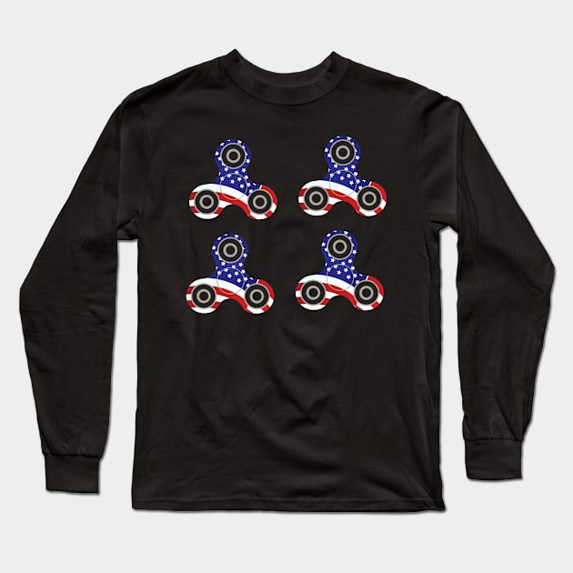 fidget spinner sticker pack US flag Long Sleeve T-Shirt by B0red